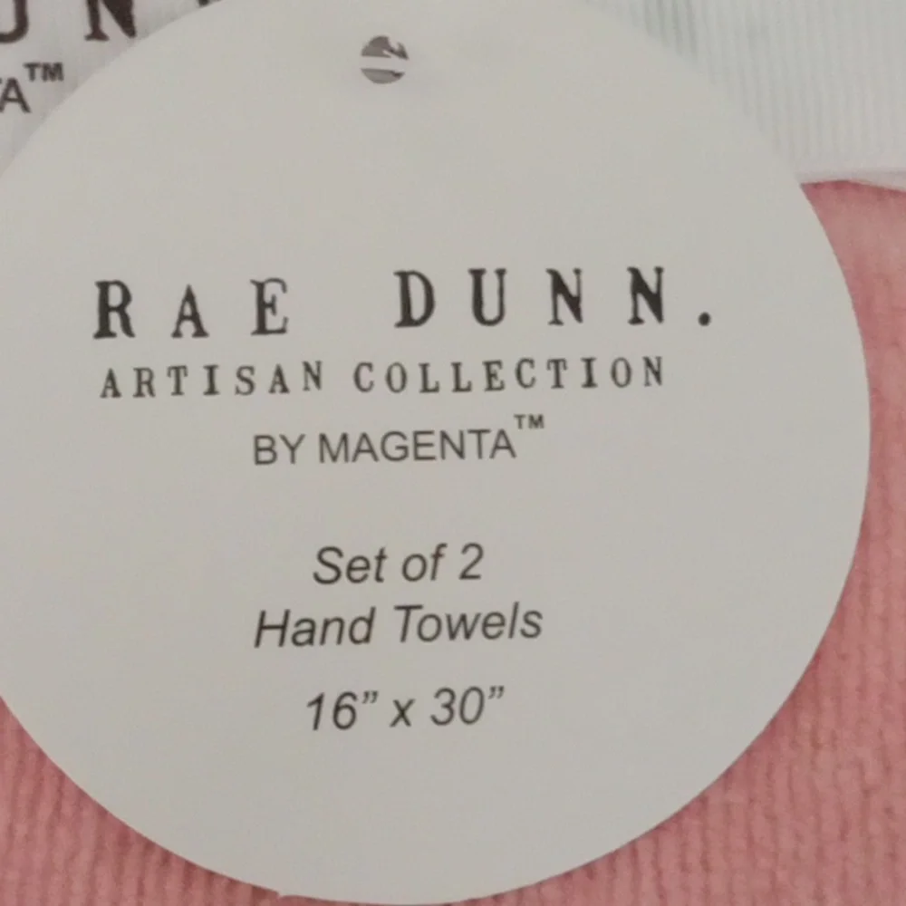 Rae Dunn Pink Towel with Love Embroidery